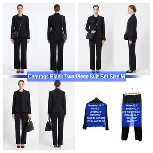 Comrags Black Two Piece Suit Set Size M